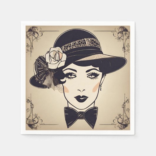 Gatsby Glamour Paper Napkin Serviette (Vorderseite)