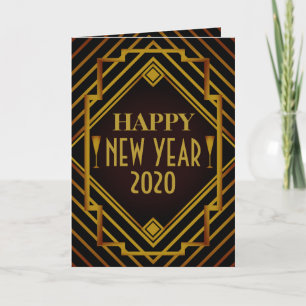 Gatsby Gold 1920's New Year Gruß Karte