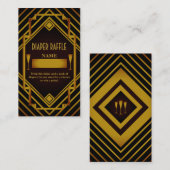 Gatsby Gold 2020er Baby Duwer Diaper Raffle Begleitkarte (Vorne/Hinten)