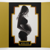 Gatsby Gold 2020er Baby Shower Suite Dreifach Gefaltete Einladung (Innenseite Mitte)