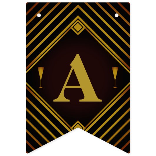 Gatsby Gold 2020er Baby Shower Wimpelkette (Zweite Fahne)