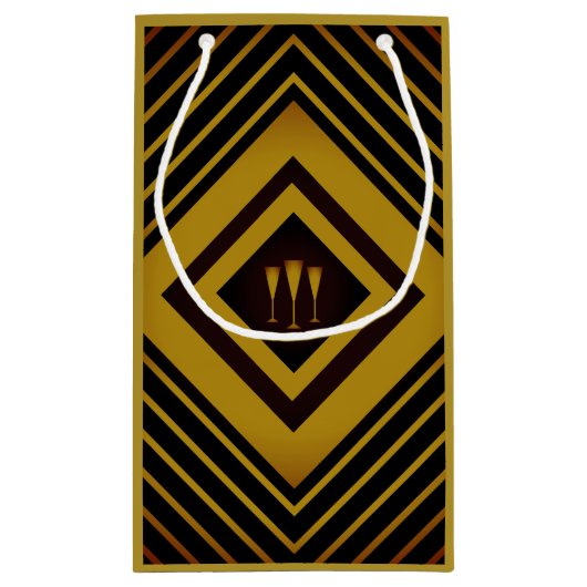 Gatsby Gold 2020er Hochzeit Kleine Geschenktüte (Rückseite)