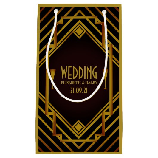 Gatsby Gold 2020er Hochzeit Kleine Geschenktüte (Vorderseite)