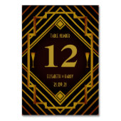 Gatsby Gold 2020er Hochzeit Tischnummer (Rückseite)