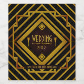 Gatsby Gold 2020er Hochzeit Weinetikett (Einzelnes Label)