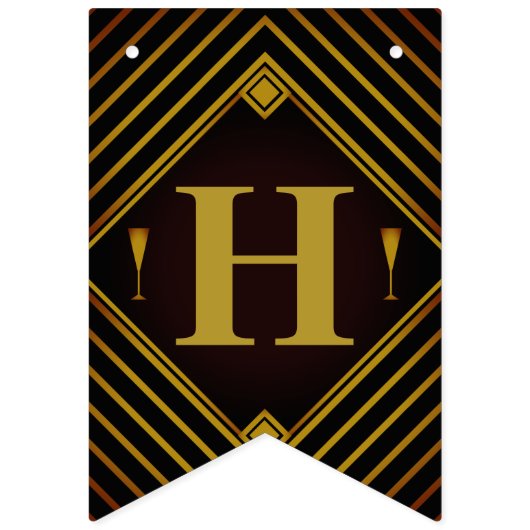 Gatsby Gold 2020er Hochzeit Wimpelkette (Zweite Fahne)