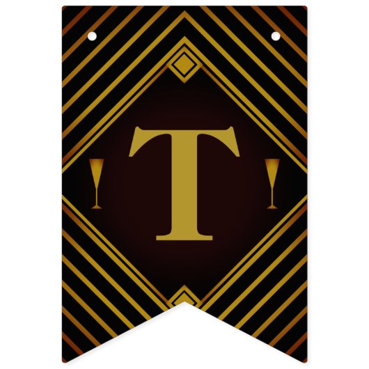 Gatsby Gold 2020er Hochzeit Wimpelkette (Erste Fahne)