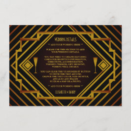 Gatsby Gold 2020er Hochzeitsdetails Begleitkarte