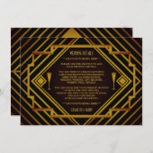 Gatsby Gold 2020er Hochzeitsdetails Begleitkarte (Vorne/Hinten)