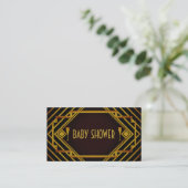 Gatsby Gold 2020's Baby Shower Ticket Einladung (Stehend Vorderseite)