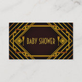 Gatsby Gold 2020's Baby Shower Ticket Einladung (Vorderseite)