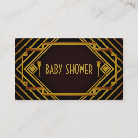 Gatsby Gold 2020's Baby Shower Ticket Einladung (Vorderseite)