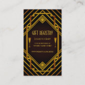 Gatsby Gold 2020's Wedding Gift Registry Begleitkarte (Vorderseite)