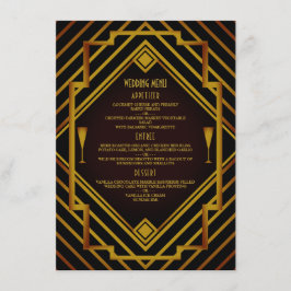 Gatsby Gold 2020's Wedding Menu Menükarte