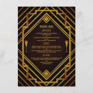 Gatsby Gold 2020's Wedding Menu Menükarte