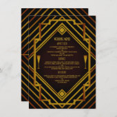 Gatsby Gold 2020's Wedding Menu Menükarte (Vorne/Hinten)