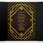 Gatsby Gold 2020's Wedding Program Dreifach-gefaltete Programmkarte (Innenseite Mitte)