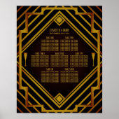 Gatsby Gold 2020's Wedding Seating Chart Poster (Vorne)