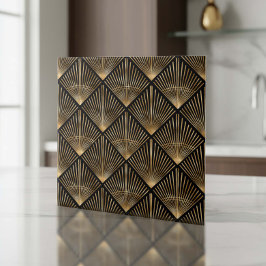 Gatsby Gold Art Deco Fan Pattern ID1188 Fliese