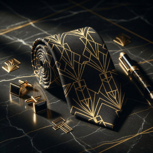 Gatsby Gold Art Deco  Krawatte