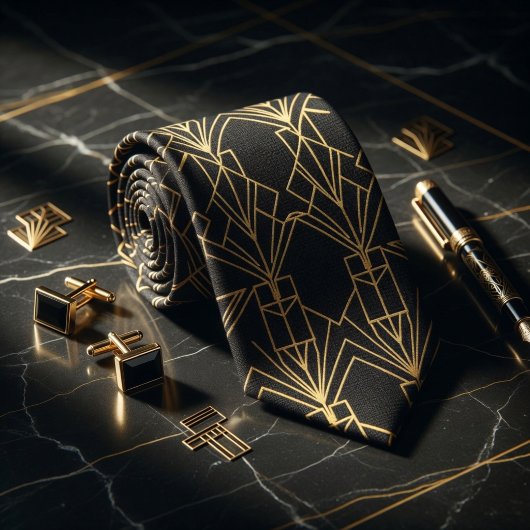Gatsby Gold Art Deco  Krawatte