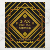 Gatsby Gold Brautparty Weinetikett (Einzelnes Label)