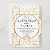 Gatsby Gold Einladung zur Art Deco Graduation Part (Vorderseite)