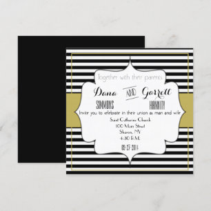 Gatsby Gold Hochzeit Suite Ankündigungszeremonie Einladung