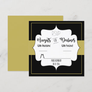 Gatsby Gold Hochzeitssuite Empfangsfeier RSVP Einladung