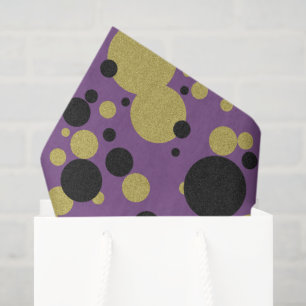 Gatsby Gold Lila Sparkle Polka Dot Tissue Paper Seidenpapier