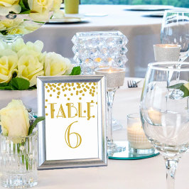 Gatsby Gold Polka Dot Empfang Glitz Party Tischnummer