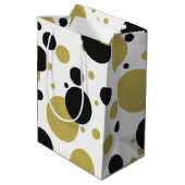 Gatsby Gold Sparkle & Shimmer Polka-Dot Party Bag Mittlere Geschenktüte (Rückseite Schrägansicht)