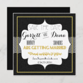 Gatsby Gold Wedding Suite Brautparty Save The Date (Vorne/Hinten)