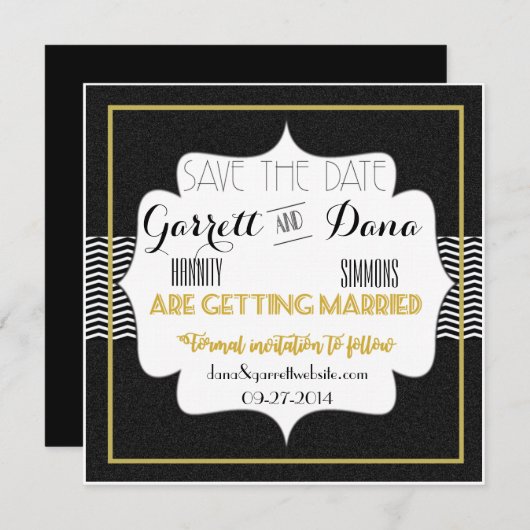 Gatsby Gold Wedding Suite Brautparty Save The Date (Vorne/Hinten)
