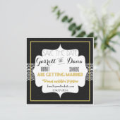 Gatsby Gold Wedding Suite Brautparty Save The Date (Stehend Vorderseite)