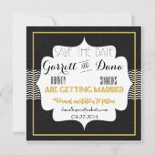 Gatsby Gold Wedding Suite Brautparty Save The Date (Vorderseite)