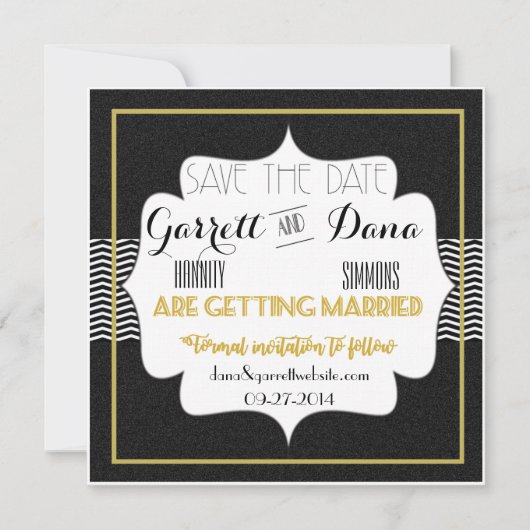 Gatsby Gold Wedding Suite Brautparty Save The Date (Vorderseite)