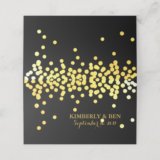 Gatsby Gold Wedding Suite Danke Party Escort Platzkarte (Außenseite Aufgefaltet)