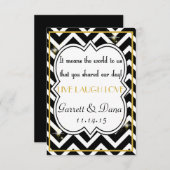 Gatsby Gold Wedding Suite Danke Party Table Einladung (Vorne/Hinten)