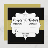 Gatsby Gold Wedding Suite Empfang Party UAWG Einladung (Vorne/Hinten)