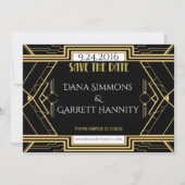 Gatsby Gold Wedding Suite Zeremonie Party Save The Date (Vorderseite)