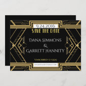 Gatsby Gold Wedding Suite Zeremonie Party Save The Date (Vorne/Hinten)