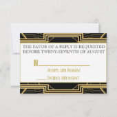 Gatsby Gold Wedding Suite Zeremonie UAWG Party RSVP Karte (Vorderseite)