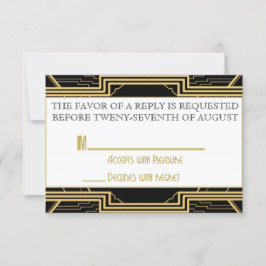 Gatsby Gold Wedding Suite Zeremonie UAWG Party RSVP Karte