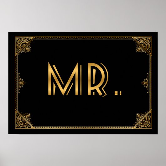 Gatsby inspiriert Hochzeitszeichen MR. Poster (Vorne)
