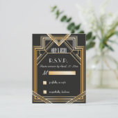 Gatsby inspiriert RSVP-Karte RSVP Karte (Stehend Vorderseite)