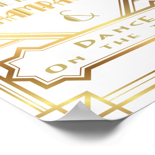 Gatsby inspirierte "Time to Drink Champagne Poster (Ecke)