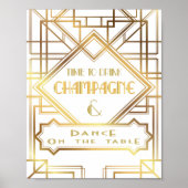 Gatsby inspirierte "Time to Drink Champagne Poster (Vorne)