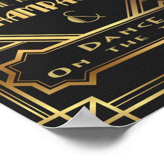 Gatsby inspirierte "Time to Drink Champagne Poster (Ecke)