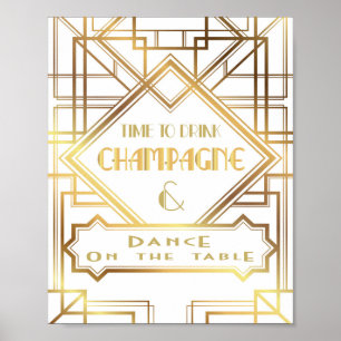 Gatsby inspiriertes Poster zum Champagnertrinken